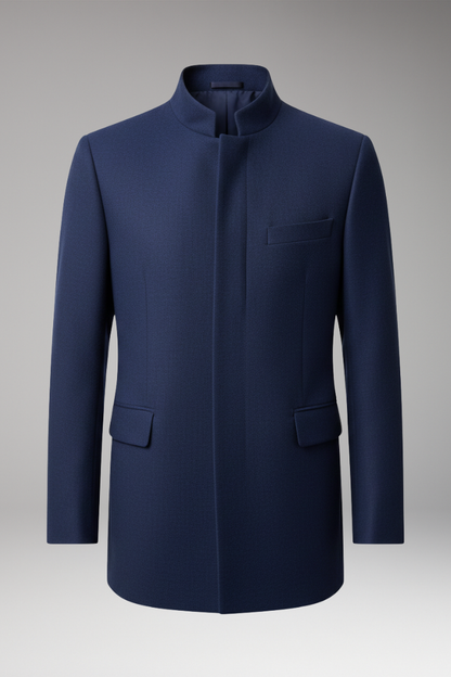 Men's Straight Cut Jacket Structured Collar - Vonnera