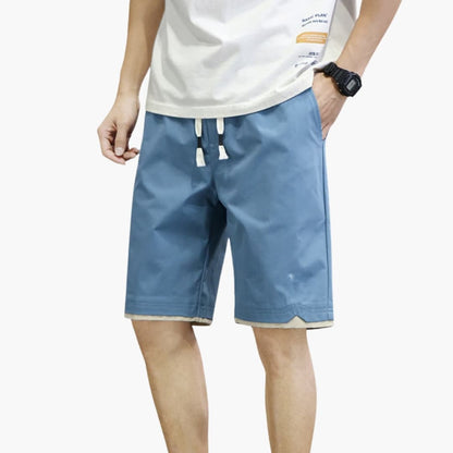Men's Jogger Shorts Drawstring Elastic Waist Black