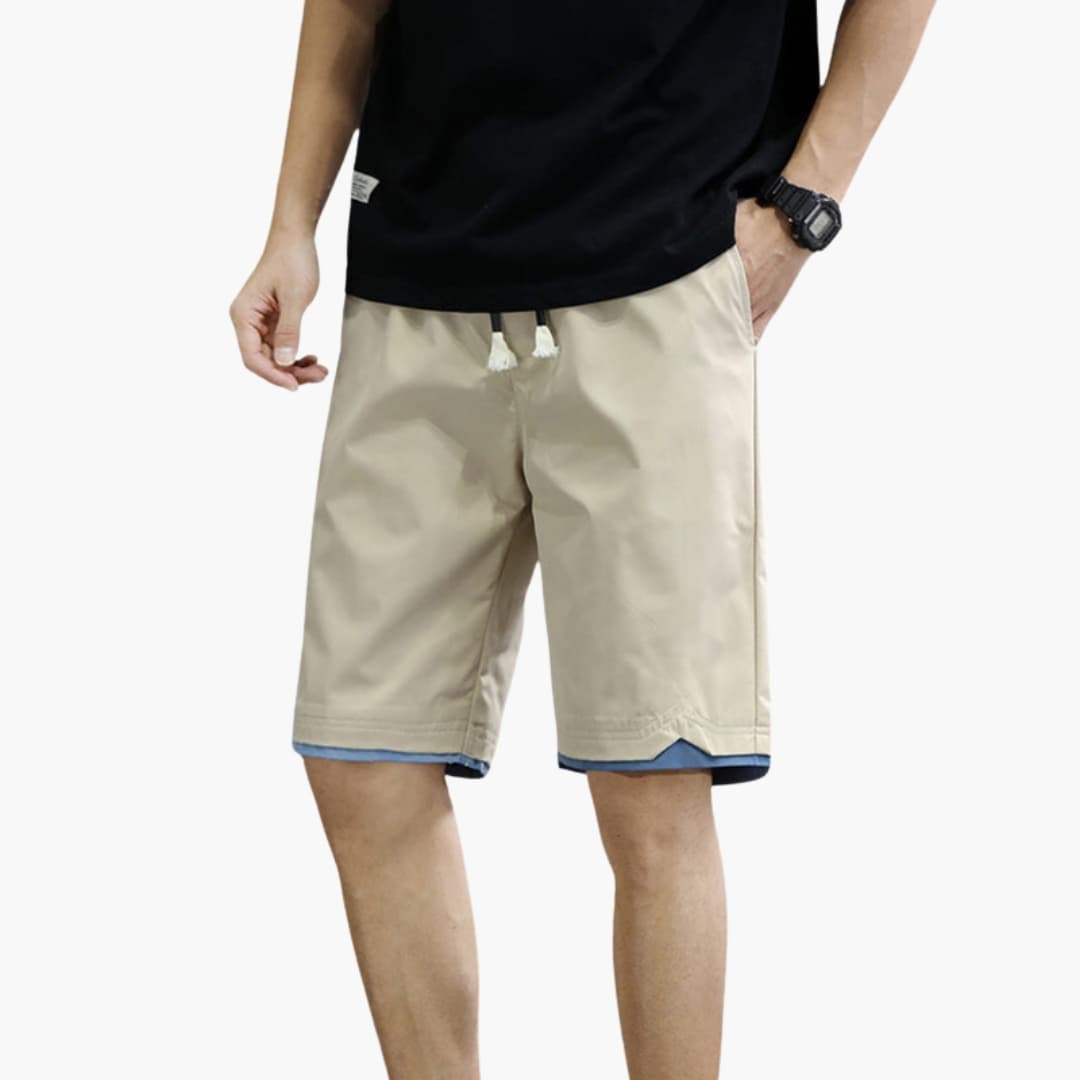 Men's Jogger Shorts Drawstring Elastic Waist Black
