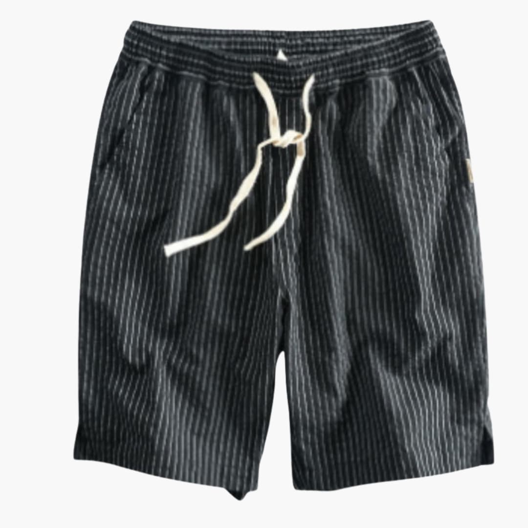 Men's Striped Shorts Elastic Waistband Side Pockets - Vonnera