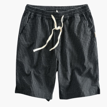 Men's Striped Shorts Elastic Waistband Side Pockets - Vonnera