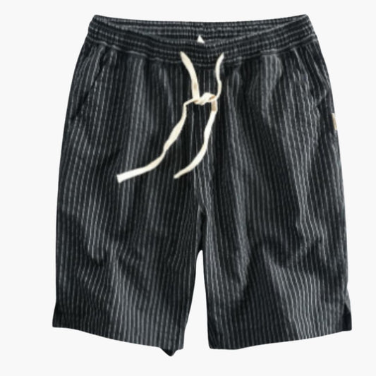 Men's Striped Shorts Elastic Waistband Side Pockets - Vonnera