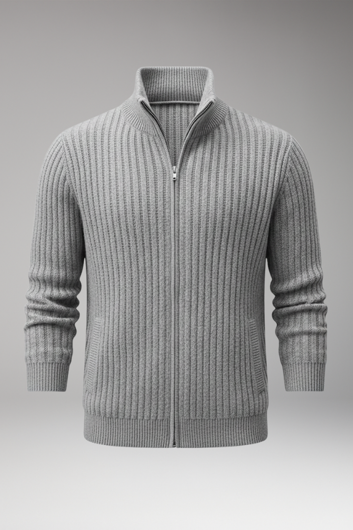 Men's Striped Knit Cardigan Sweater - Vonnera