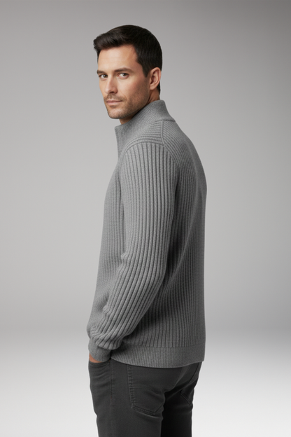 Men's Striped Knit Cardigan Sweater