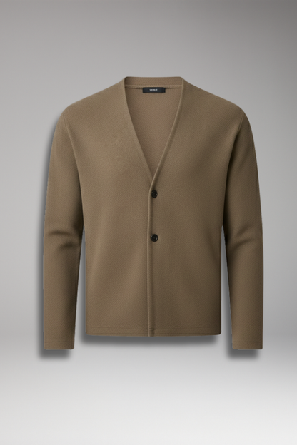 Men's Knit Cardigan Ribbed Two Button - Vonnera
