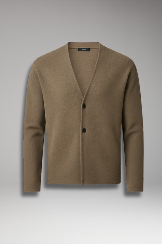 Men's Knit Cardigan Ribbed Two Button - Vonnera
