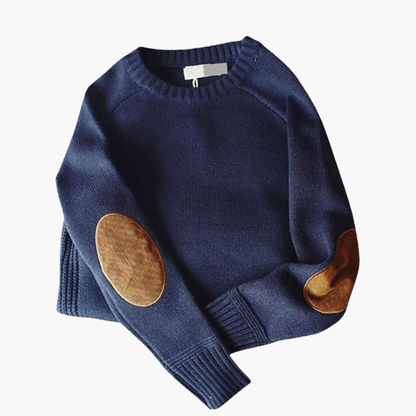 Men's Knit Sweater Elbow Patches Long Sleeves