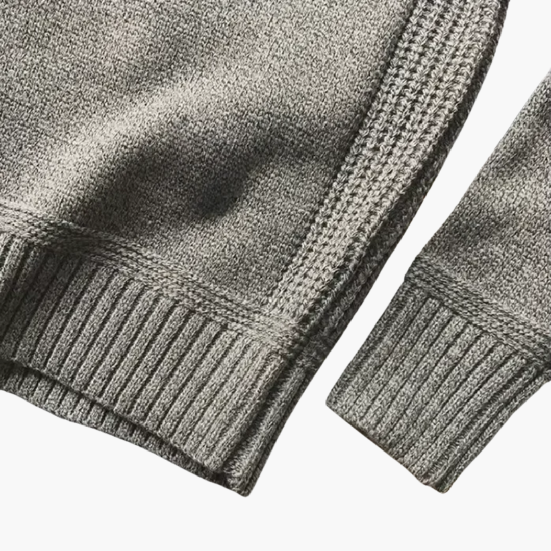 Men's Knit Sweater Elbow Patches Long Sleeves