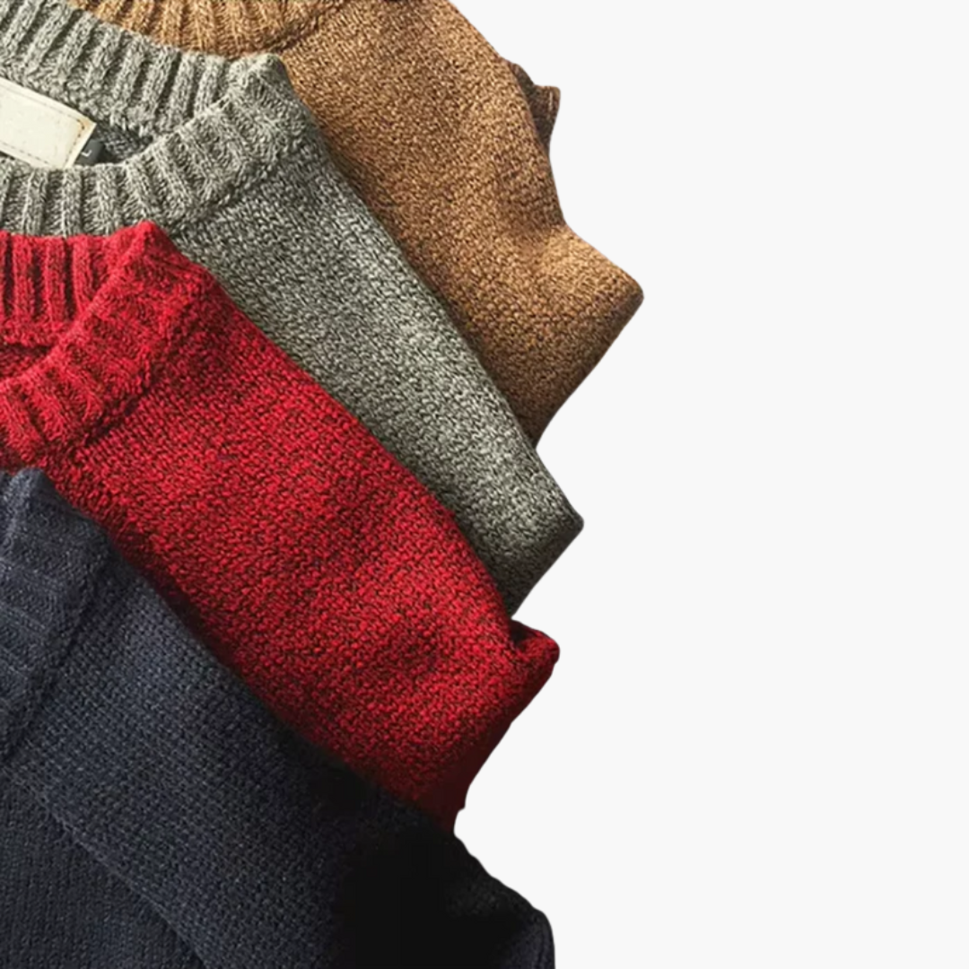 Men's Knit Sweater Elbow Patches Long Sleeves
