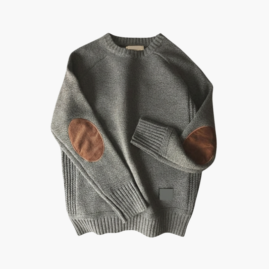 Men's Knit Sweater Elbow Patches Long Sleeves - Vonnera