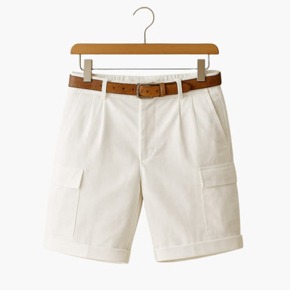 Men's Linen Blend Cargo Shorts Pleated - Vonnera