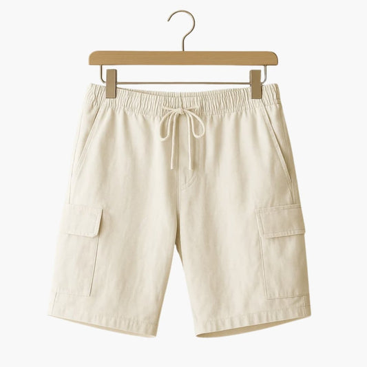 Men's Linen Cargo Shorts Elastic Waistband - Vonnera