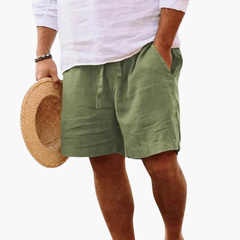 Men's Drawstring Shorts Elastic Waist Mid-Length