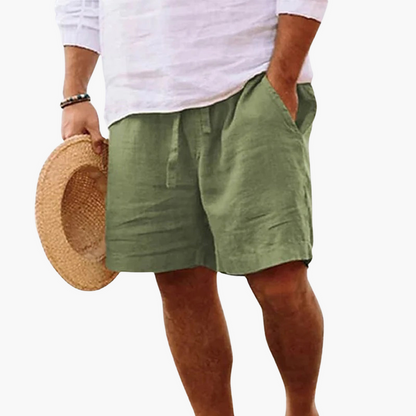Men's Drawstring Shorts Elastic Waist Mid-Length