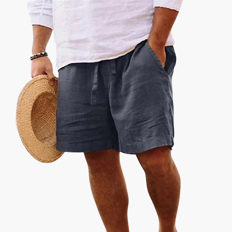 Men's Drawstring Shorts Elastic Waist Mid-Length