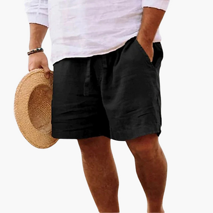 Men's Drawstring Shorts Elastic Waist Mid-Length