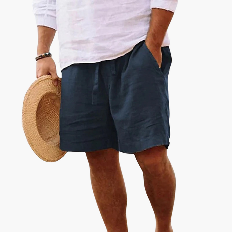 Men's Drawstring Shorts Elastic Waist Mid-Length