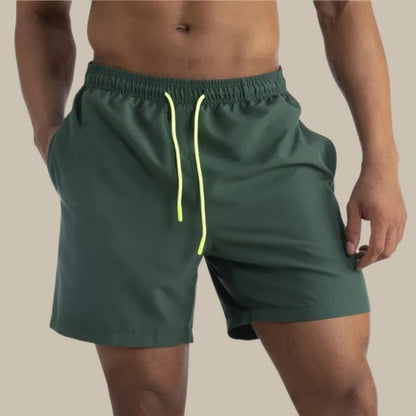 Men's Swim Trunks Drawstring Waist Mid-Length