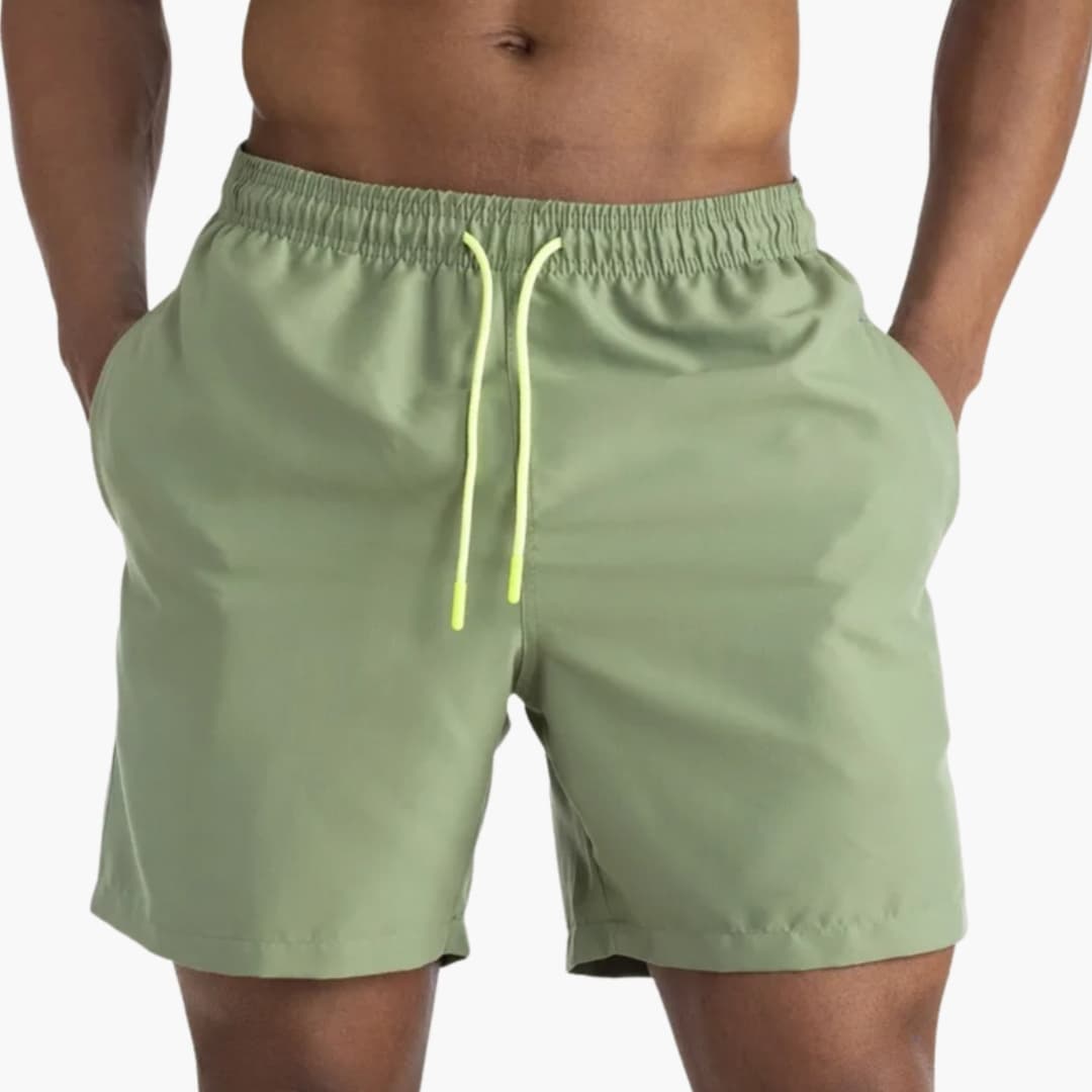 Men's Swim Trunks Drawstring Waist Mid-Length