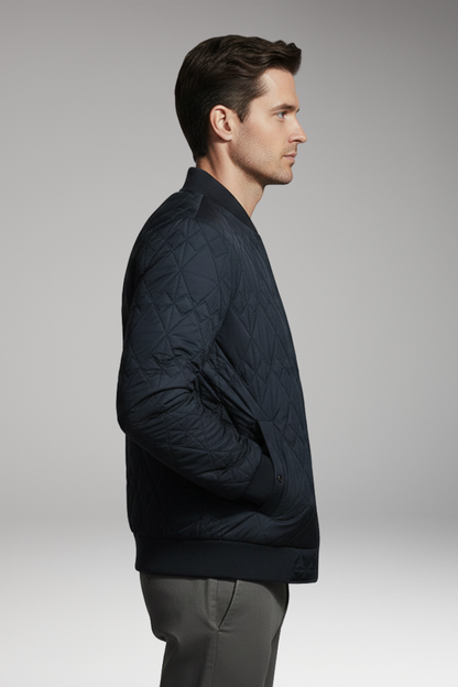 Men's Bomber Jacket Padded Check Pattern