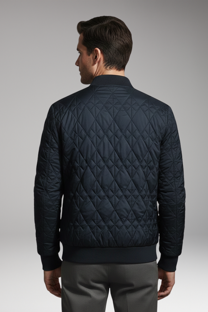 Men's Bomber Jacket Padded Check Pattern