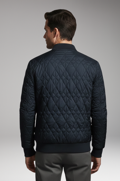 Men's Bomber Jacket Padded Check Pattern