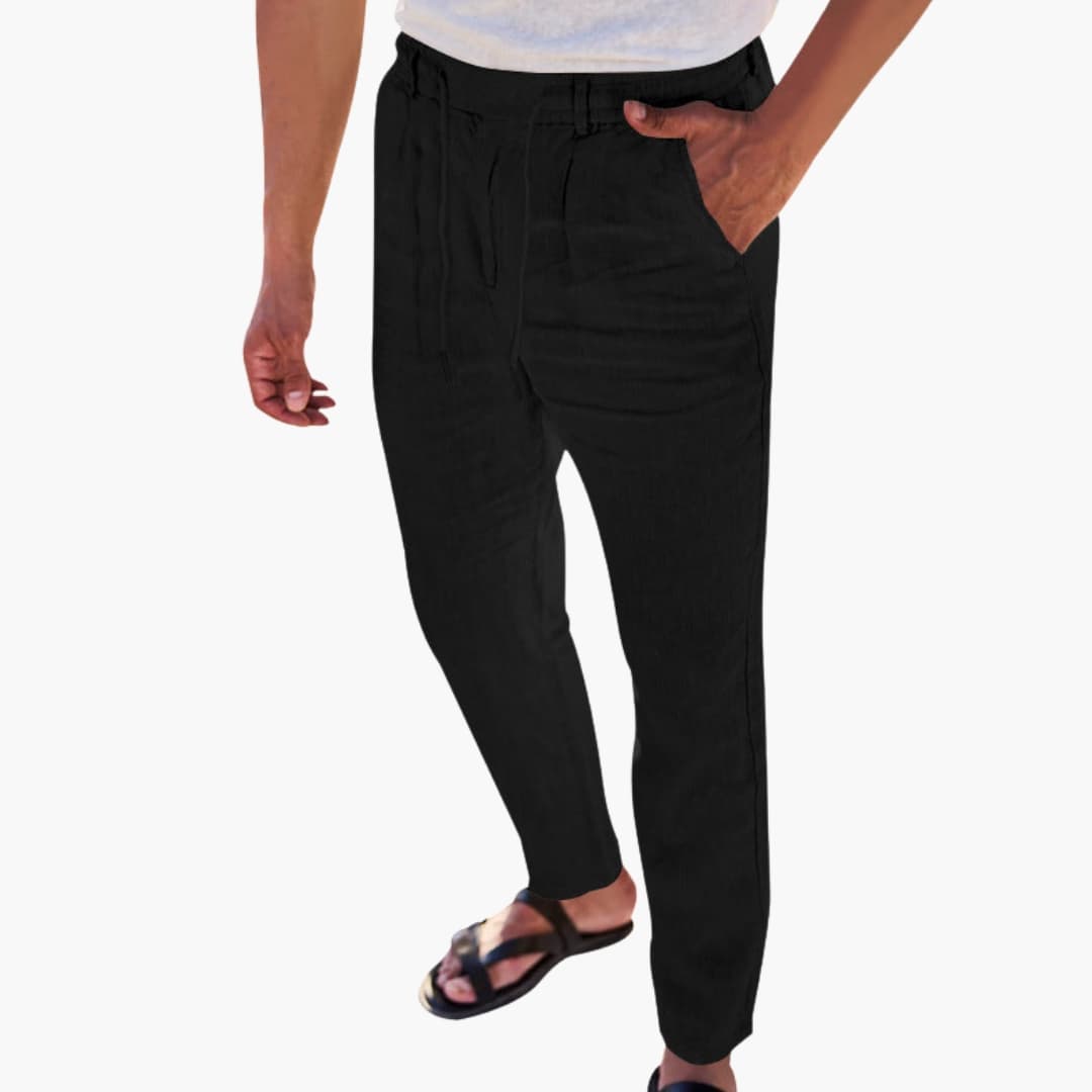 Men's Elastic Waist Pants with Side Pockets - Vonnera