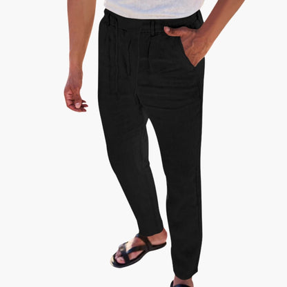 Men's Elastic Waist Pants with Side Pockets - Vonnera