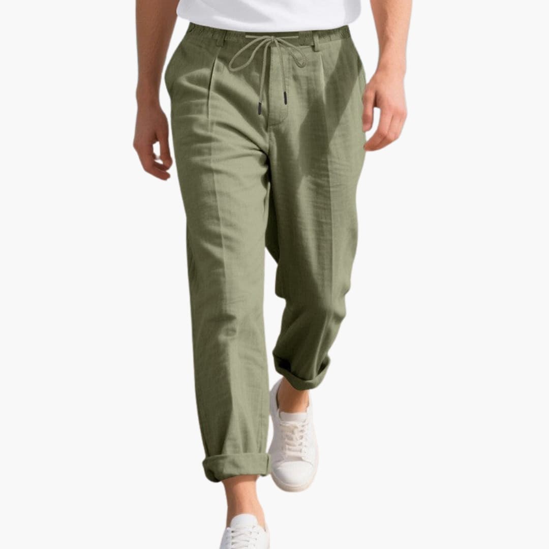 Men's Elastic Waist Pants with Drawstring