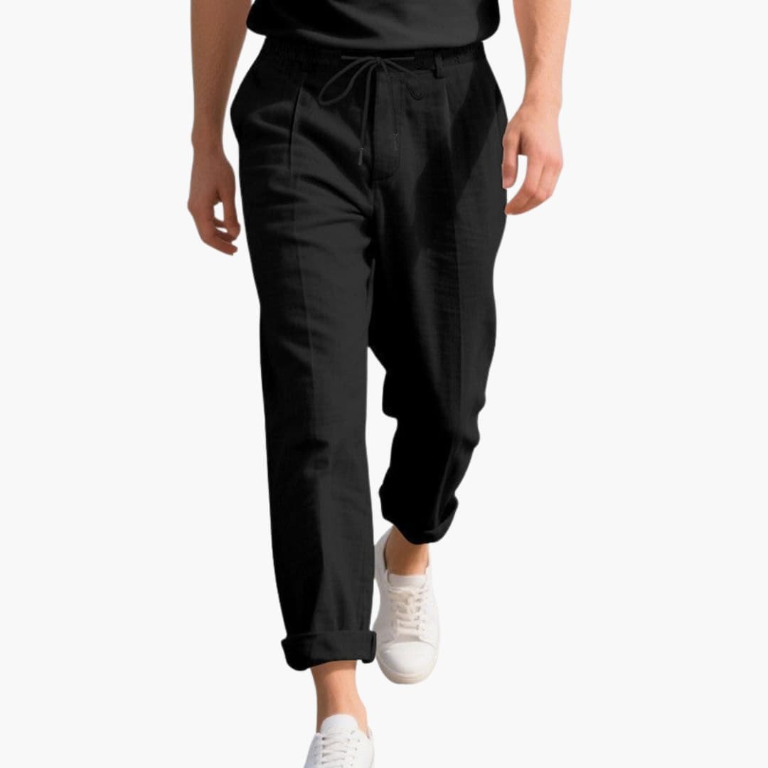 Men's Elastic Waist Pants with Drawstring
