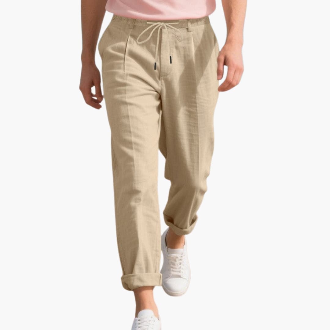 Men's Elastic Waist Pants with Drawstring