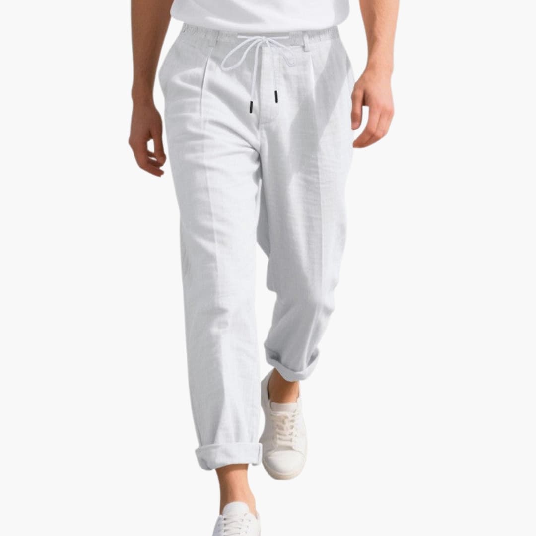 Men's Elastic Waist Pants with Drawstring