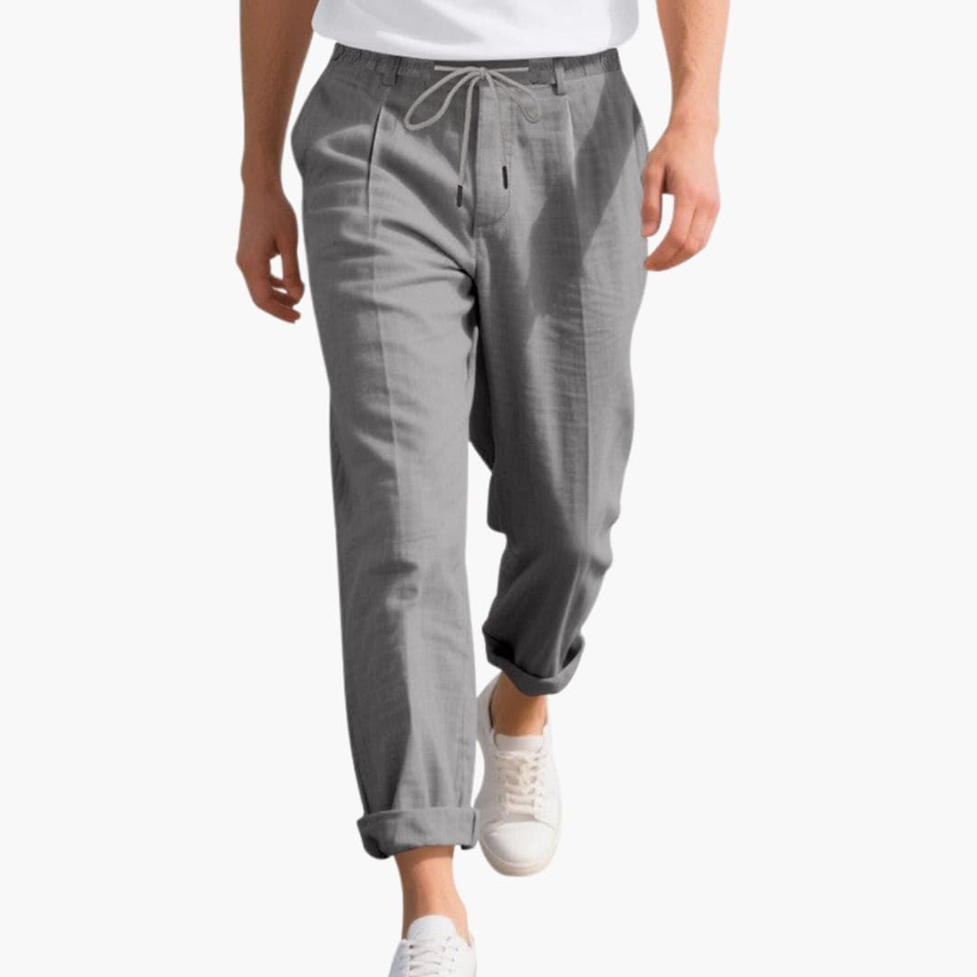 Men's Elastic Waist Pants with Drawstring