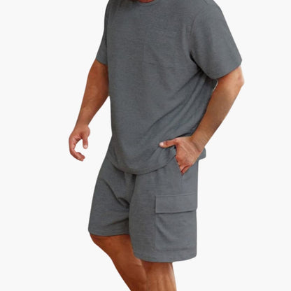 Men's 2-Piece Pocket T-Shirt And Cargo Shorts Set - Vonnera
