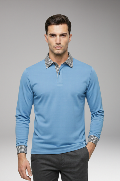 Men's Polo Shirt Contrasting Collar Cotton