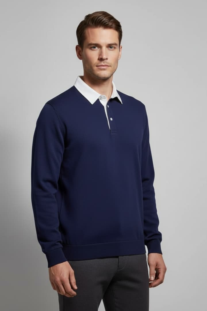 Men's Polo Sweater Long Sleeve