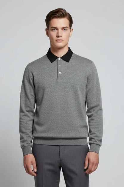 Men's Polo Sweater Long Sleeve