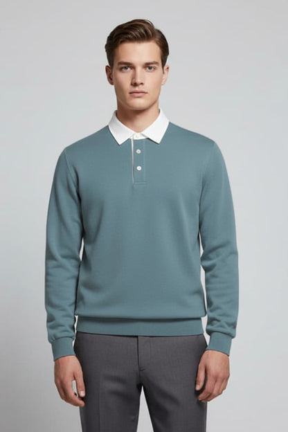 Men's Polo Sweater Long Sleeve