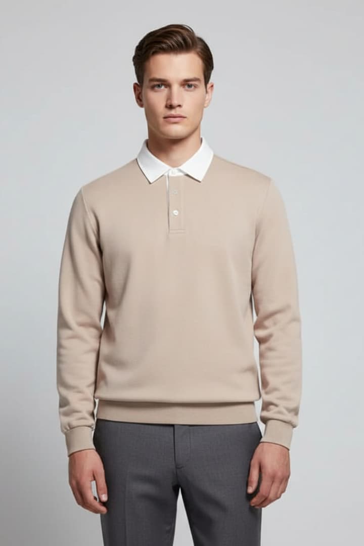 Men's Polo Sweater Long Sleeve