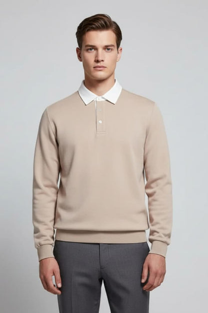 Men's Polo Sweater Long Sleeve