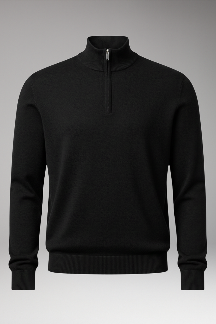 Men's Quarter Zip Pullover Ribbed Cuff - Vonnera