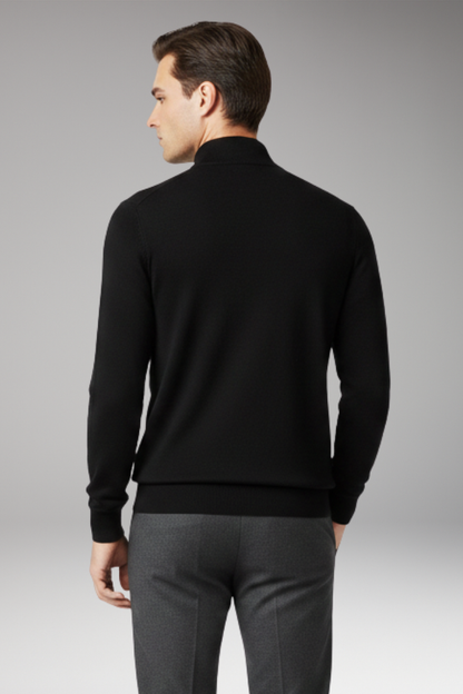 Men's Quarter Zip Pullover Ribbed Cuff