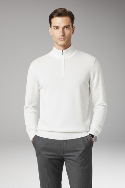 Men's Quarter Zip Pullover Ribbed Cuff