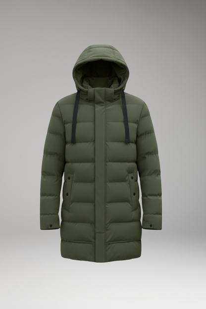 Men's Quilted Hooded Coat Waterproof Zip Front - Vonnera