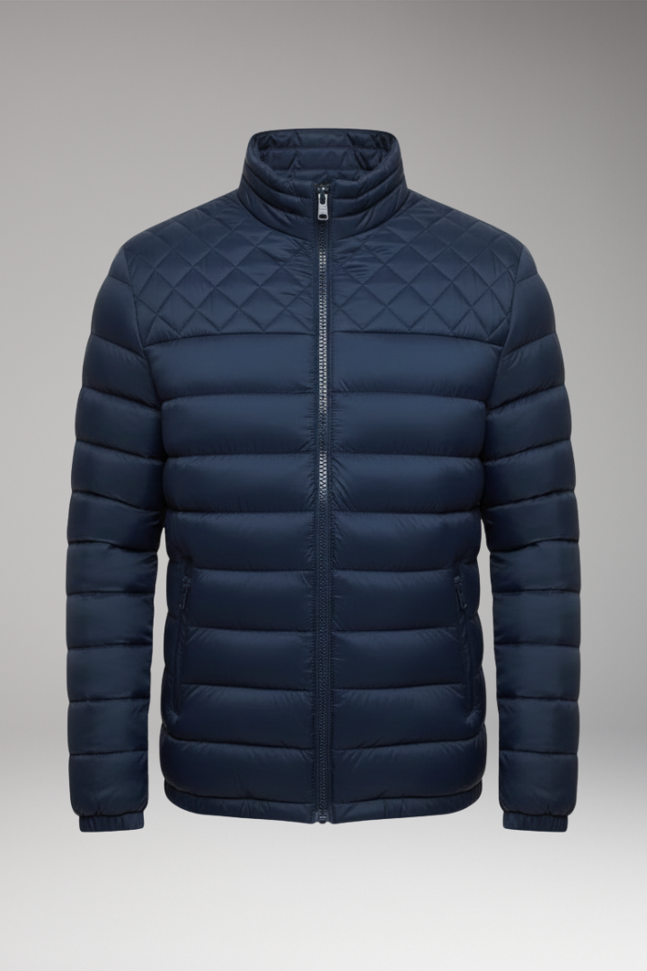 Men's Quilted Jacket Hooded Textured Outer - Vonnera