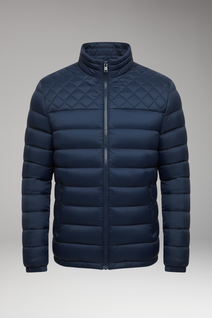 Men's Quilted Jacket Hooded Textured Outer - Vonnera