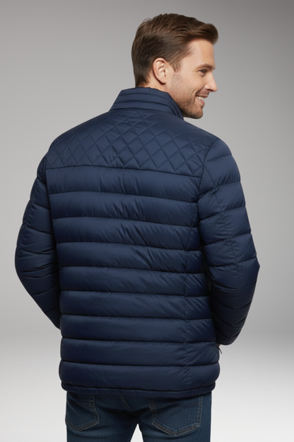 Men's Quilted Jacket Hooded Textured Outer