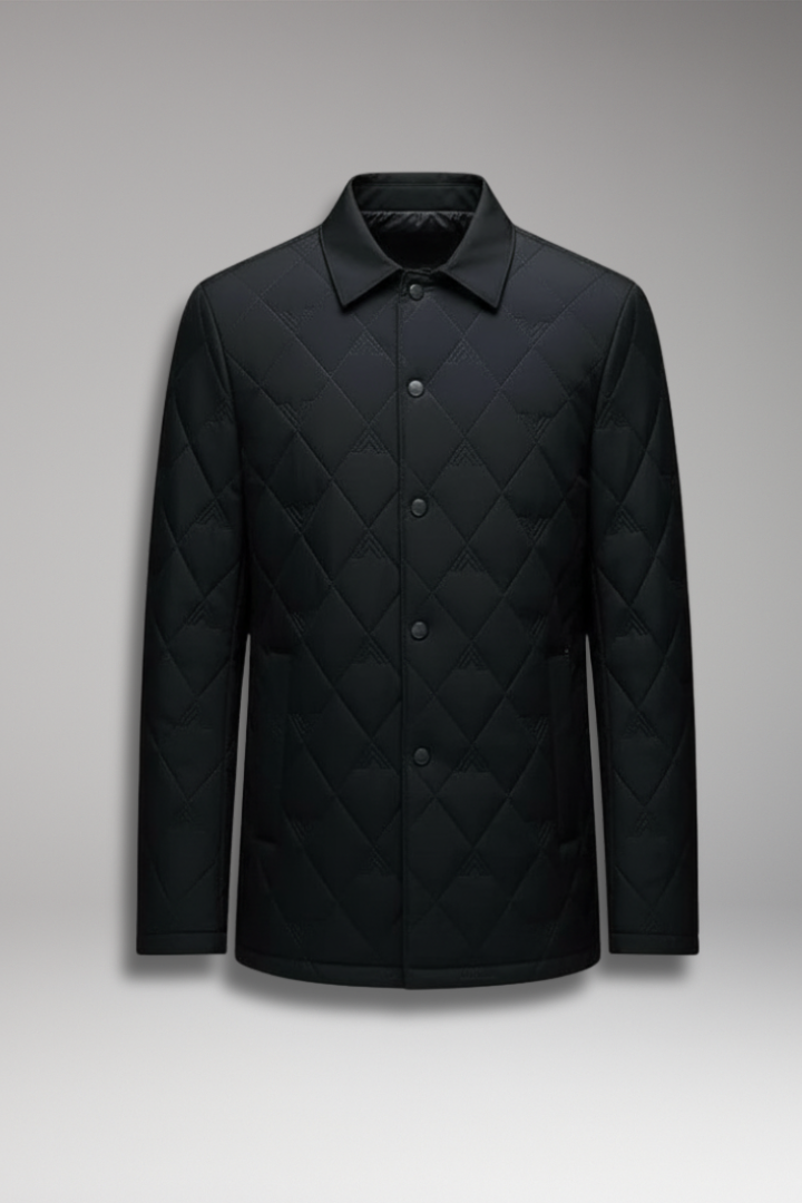 Men's Quilted Snap Button Jacket Padded Interior - Vonnera