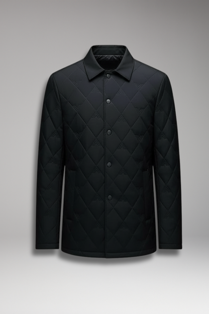 Men's Quilted Snap Button Jacket Padded Interior - Vonnera