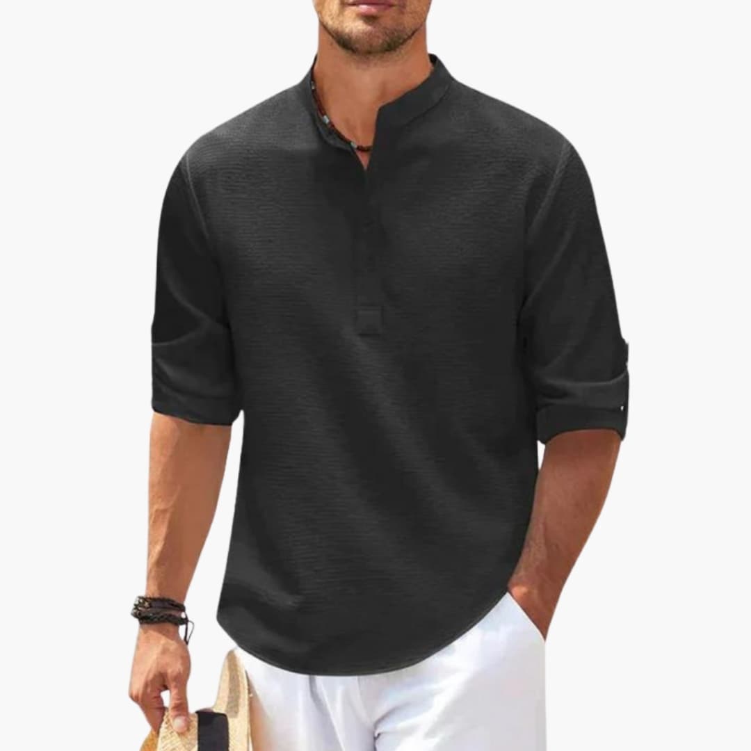 Men's Button-Down Shirt Regular Fit Cotton White - Vonnera